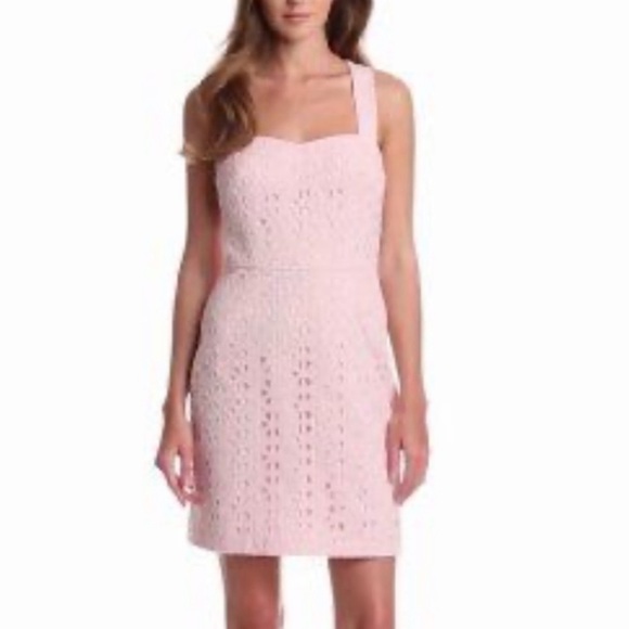 Ali Ro Shell Light Pink Eyelet Lace Razorback Dress Size 8 - Picture 1 of 5